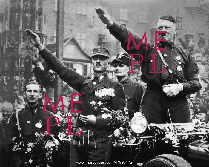 : Adolf Hitler at the march-past of the SA-formations : Adolf Hitler at the march-past of the SA-formations