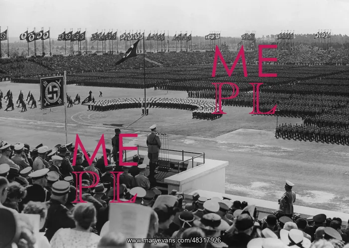  : Adolf Hitler during the march of the RAD on