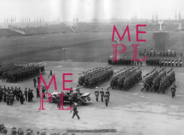 : Adolf Hitler at the march of the RAD at the : Adolf Hitler at the march of the RAD at the