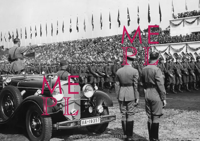 : Adolf Hitler at the march of the RAD at the : Adolf Hitler at the march of the RAD at the