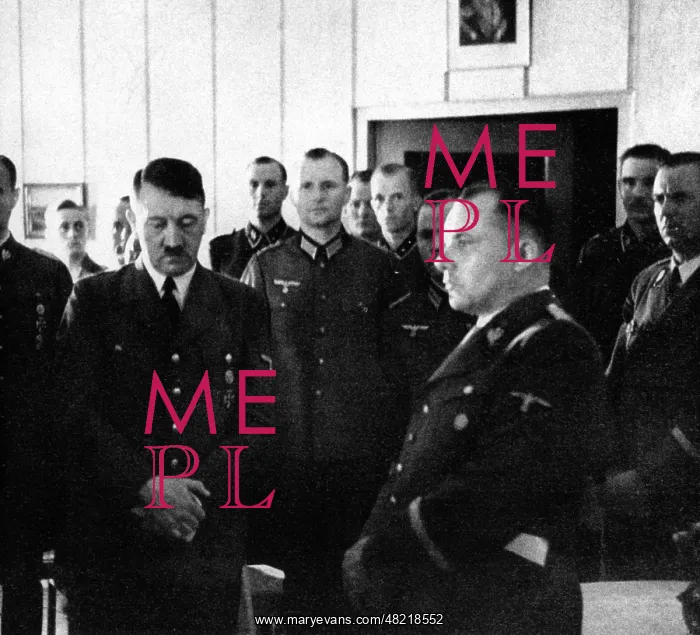 : Adolf Hitler with Martin Bormann in his Western Front he : Adolf Hitler with Martin Bormann in his Western Front he
