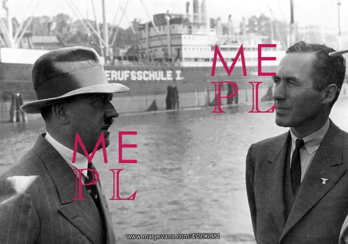 : Adolf Hitler with mayor Krogmann, Hamburg, Germany : Adolf Hitler with mayor Krogmann, Hamburg, Germany
