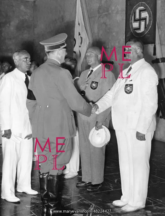 : Adolf Hitler with members of the German Olympic team 1936 : Adolf Hitler with members of the German Olympic team 1936