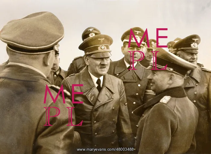 : Adolf Hitler and others during military demonstration : Adolf Hitler and others during military demonstration