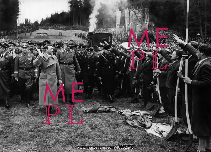 : Adolf Hitler at motorway ground-breaking ceremony : Adolf Hitler at motorway ground-breaking ceremony