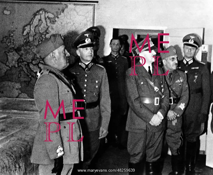 : Adolf Hitler with Mussolini, 1941 : Adolf Hitler with Mussolini, 1941
