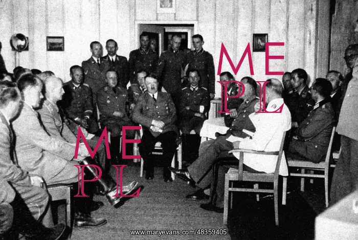 : Adolf Hitler with officers at the headquarters : Adolf Hitler with officers at the headquarters