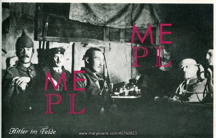 : Adolf Hitler with Picklehaube in WW1 trenches : Adolf Hitler with Picklehaube in WW1 trenches