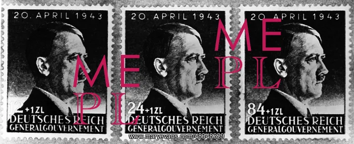 : Adolf Hitler picture on a postcard, 1943 : Adolf Hitler picture on a postcard, 1943