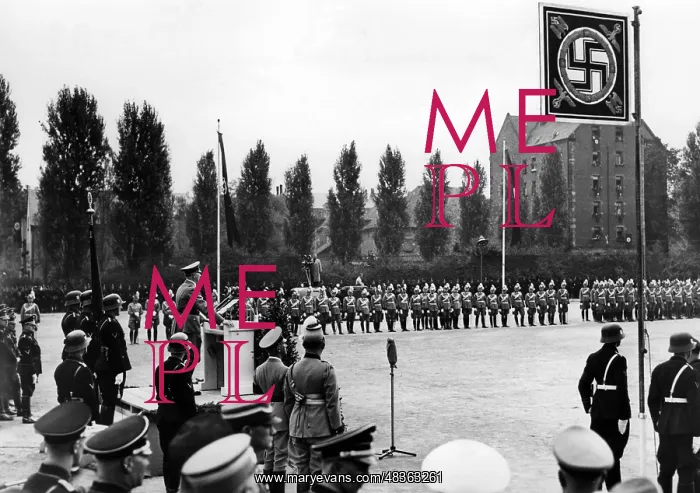 : Adolf Hitler at the presentation of the flag : Adolf Hitler at the presentation of the flag