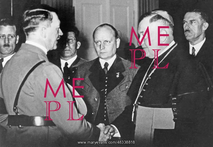 : Adolf Hitler with Prince Bishop Hefter, 1938 : Adolf Hitler with Prince Bishop Hefter, 1938