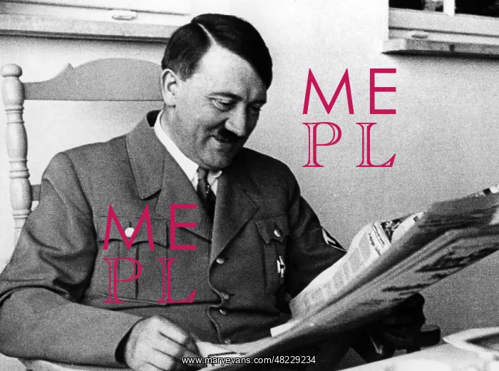 : Adolf Hitler reading the newspaper, 1935 : Adolf Hitler reading the newspaper, 1935