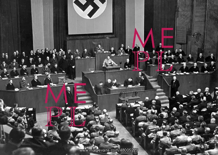 : Adolf Hitler during the Reichstag session on 23 / 03 / 1933 : Adolf Hitler during the Reichstag session on 23 / 03 / 1933