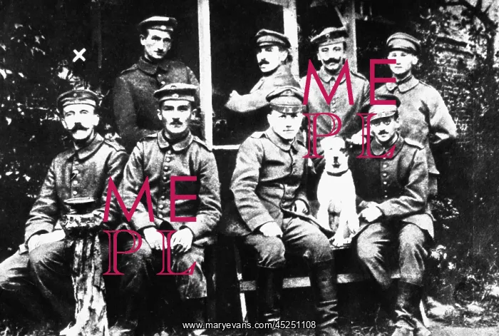 : Adolf Hitler, front row, left with a group of : Adolf Hitler, front row, left with a group of