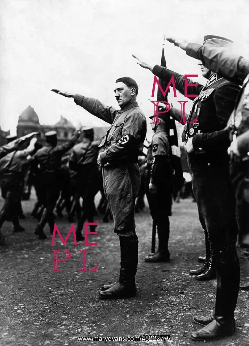 : Adolf Hitler at an SA parade in Brunswick, 1933 : Adolf Hitler at an SA parade in Brunswick, 1933
