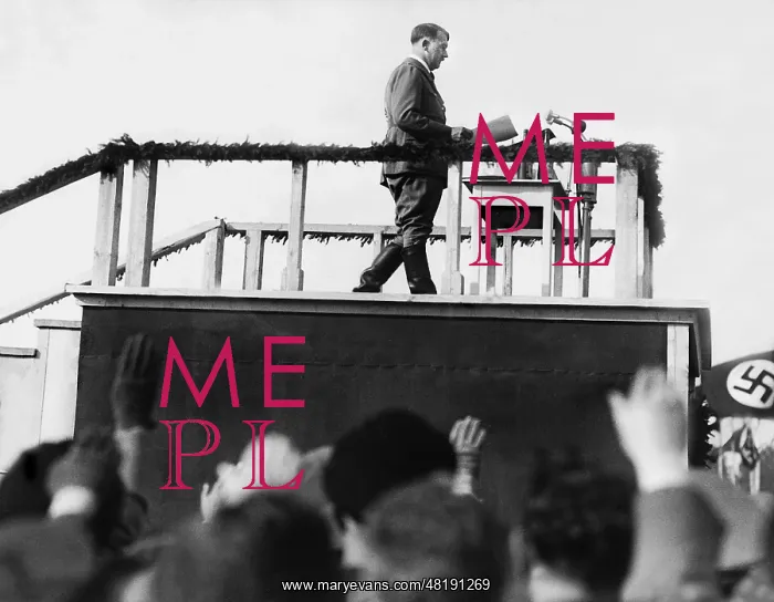 : Adolf Hitler at a Saar rally, 1934 : Adolf Hitler at a Saar rally, 1934