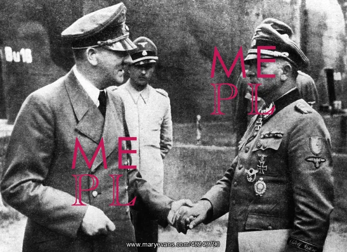 : Adolf Hitler with Sepp Dietrich at the Fahrer main quart : Adolf Hitler with Sepp Dietrich at the Fahrer main quart