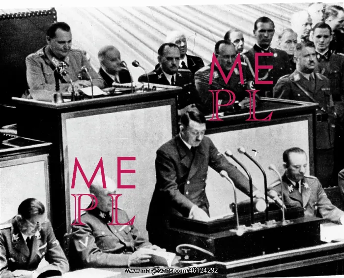 : Adolf Hitler speaking in the Reichstag, Berlin : Adolf Hitler speaking in the Reichstag, Berlin