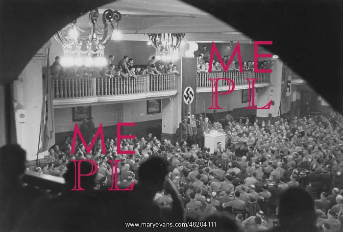 : Adolf Hitler speaks at the Buergerbraeukeller on November 8 : Adolf Hitler speaks at the Buergerbraeukeller on November 8