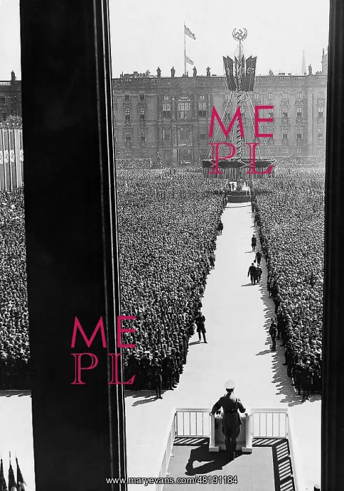 : Adolf Hitler speaks at the rally for the First of May, 1937 : Adolf Hitler speaks at the rally for the First of May, 1937