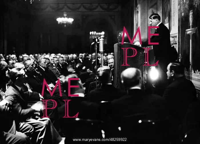 : Adolf Hitler during a speech, 1933 : Adolf Hitler during a speech, 1933