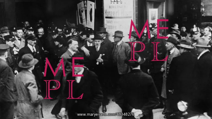 : Adolf Hitler after a speech in Berlin, 1927 : Adolf Hitler after a speech in Berlin, 1927