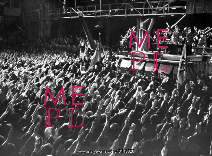 : Adolf Hitler in a speech to defense workers, 1940 : Adolf Hitler in a speech to defense workers, 1940