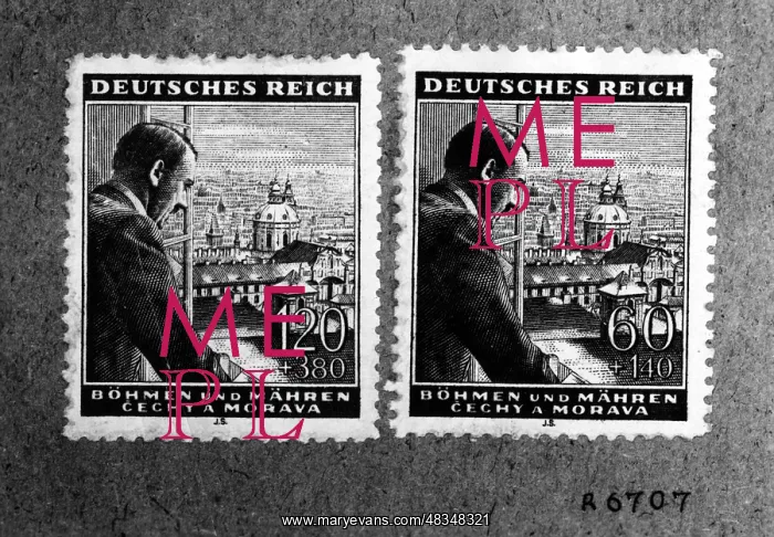 : Adolf Hitler as stamp motif, 1943 : Adolf Hitler as stamp motif, 1943