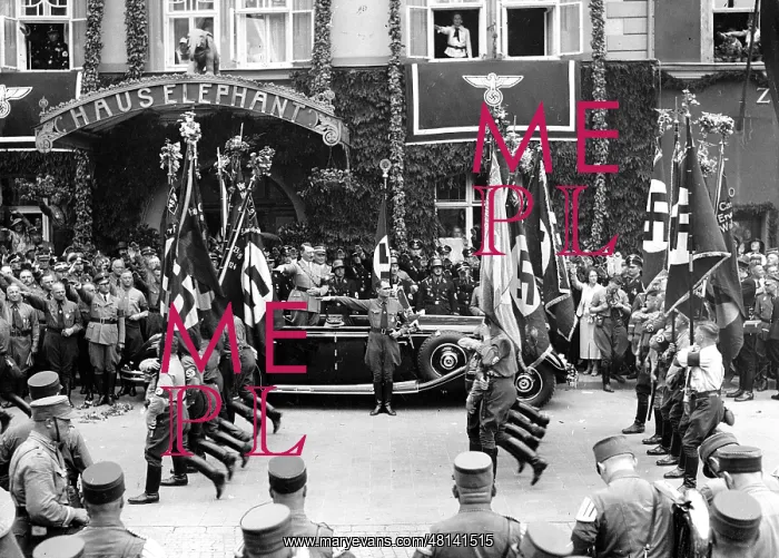 : Adolf Hitler takes a parade of the SA, 1936 : Adolf Hitler takes a parade of the SA, 1936
