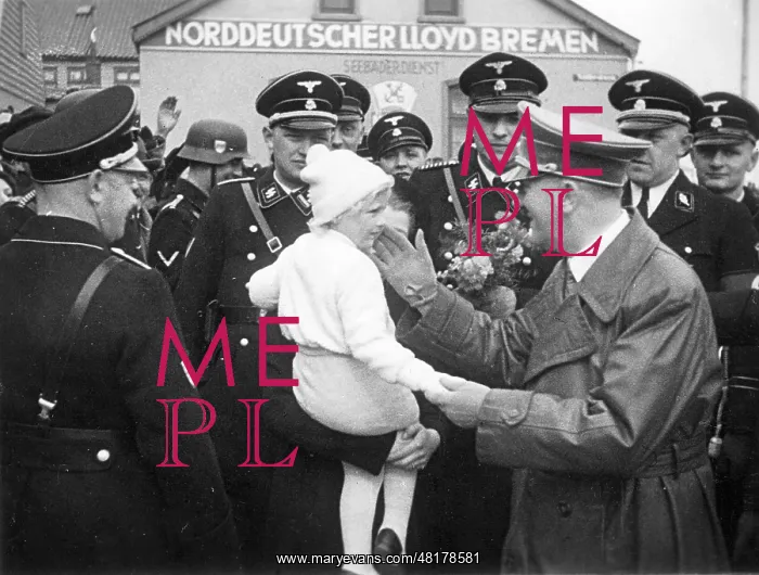 : Adolf Hitler during a visit at Helgoland, 1939 : Adolf Hitler during a visit at Helgoland, 1939