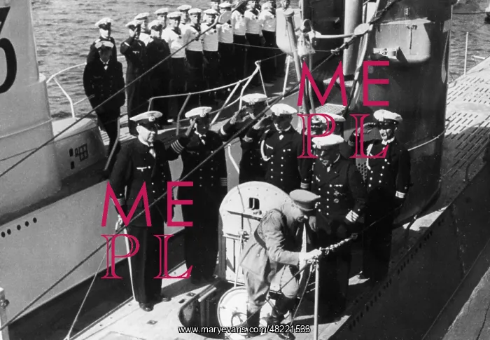 : Adolf Hitler visits submarines in Kiel, 1935 : Adolf Hitler visits submarines in Kiel, 1935