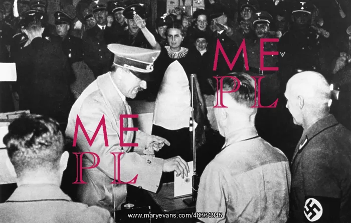: Adolf Hitler voting, 1938 : Adolf Hitler voting, 1938