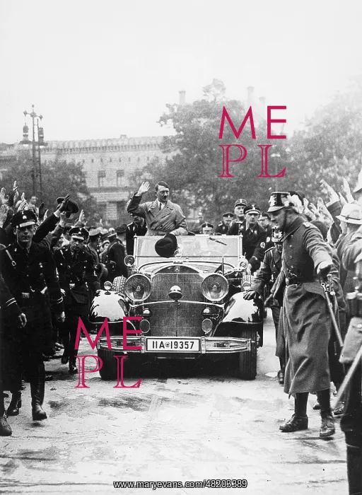 : Adolf Hitler on the way to a Reichstag session, 1933 : Adolf Hitler on the way to a Reichstag session, 1933