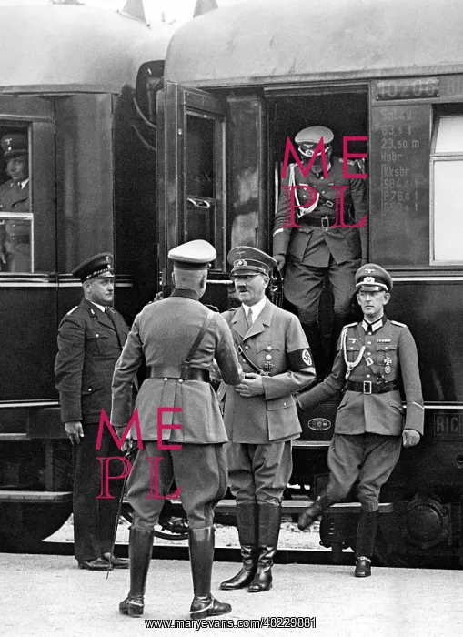 : Adolf Hitler on the way to a troop exercise 1938 : Adolf Hitler on the way to a troop exercise 1938