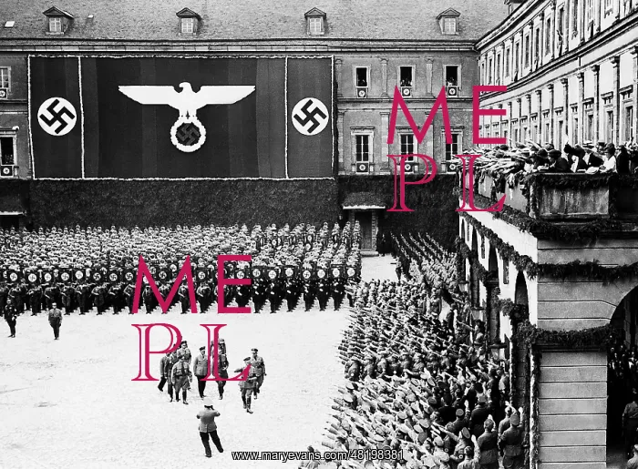 : Adolf Hitler on the Weimar castle courtyard at the party ann : Adolf Hitler on the Weimar castle courtyard at the party ann