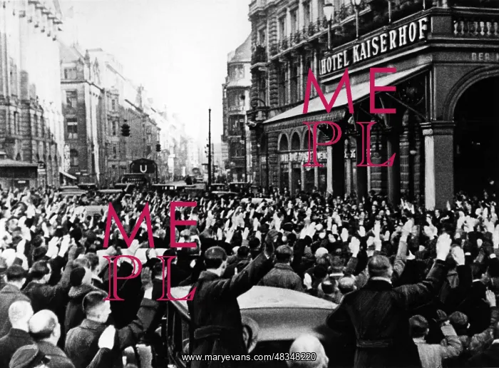 : Adolf Hitler is welcomed in front of the Hotel Kaiserhof : Adolf Hitler is welcomed in front of the Hotel Kaiserhof
