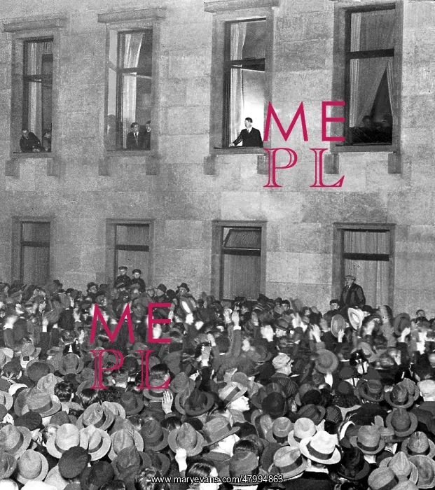 : Adolf Hitler at window in Wilhelmstrasse, Berlin : Adolf Hitler at window in Wilhelmstrasse, Berlin