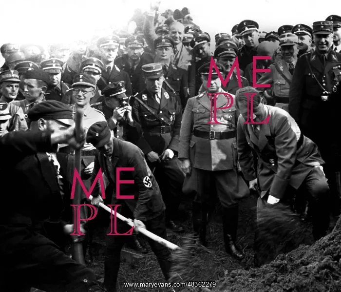 : Adolf Hitler working on the Reichsautobahn, 1937 : Adolf Hitler working on the Reichsautobahn, 1937