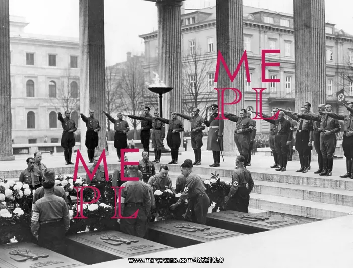 : Adolf Hitler at a wreath-laying ceremony in : Adolf Hitler at a wreath-laying ceremony in