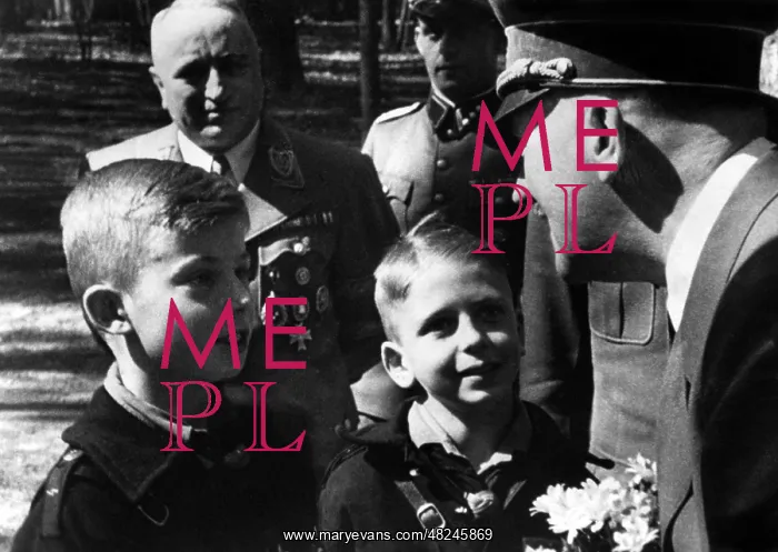 : Adolf Hitler with young boys, 1942 : Adolf Hitler with young boys, 1942