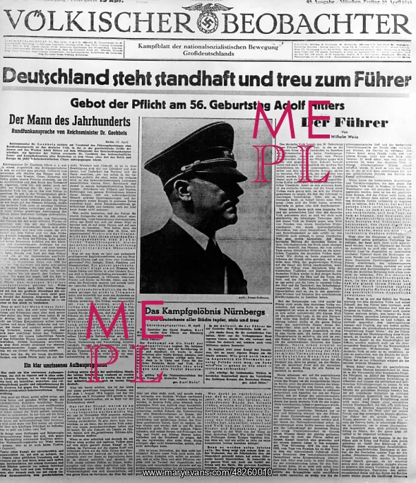 : Adolf Hitler's 56th birthday, 1945 : Adolf Hitler's 56th birthday, 1945