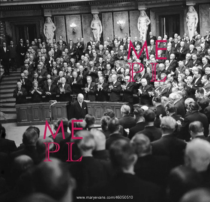 : Adolf Schaerf after his second election : Adolf Schaerf after his second election