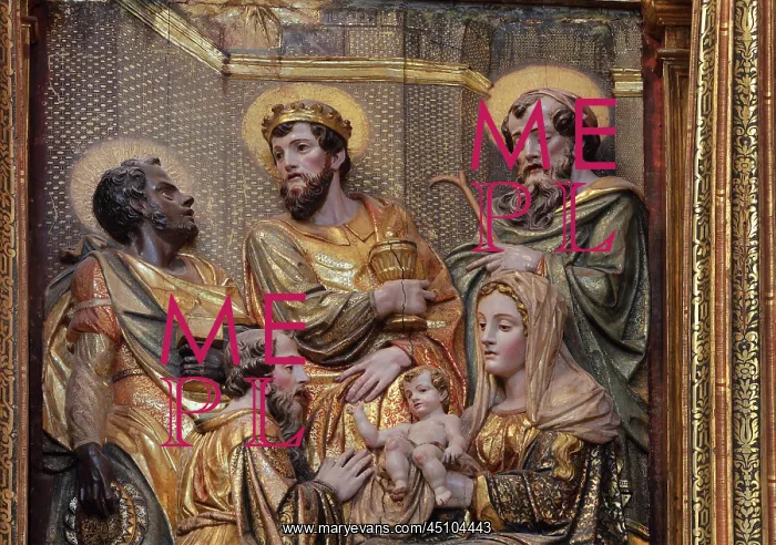 : Adoration of the Magi, altarpiece relief, Monasterio : Adoration of the Magi, altarpiece relief, Monasterio