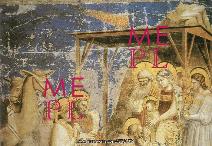 : Adoration of the Magi, with comet, by Giotto : Adoration of the Magi, with comet, by Giotto