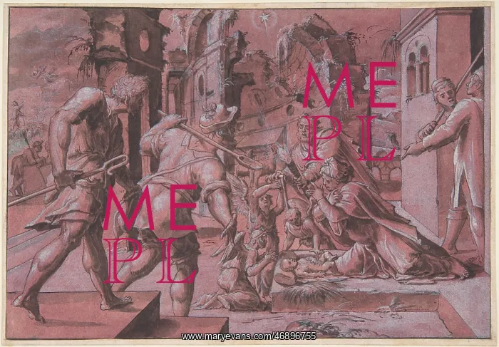 : Adoration of the Shepherds, 1540?60, Pen, black : Adoration of the Shepherds, 1540?60, Pen, black