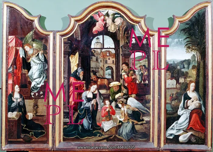 : Adoration of the Shepherds triptych attributed : Adoration of the Shepherds triptych attributed