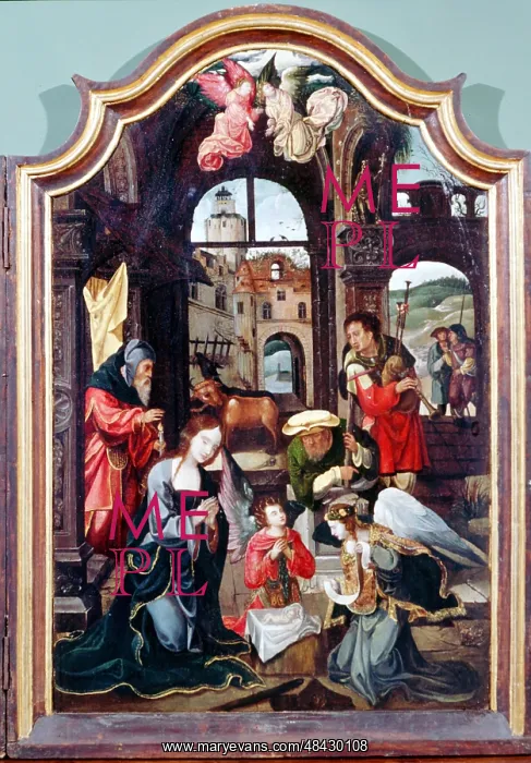 : Adoration of the Shepherds triptych attributed : Adoration of the Shepherds triptych attributed