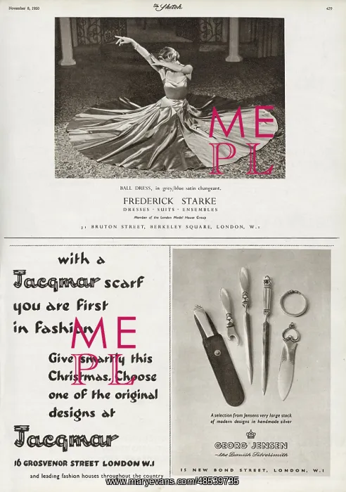 : Advertisements - Frederick Starke, Jacqmar, Georg Jensen : Advertisements - Frederick Starke, Jacqmar, Georg Jensen