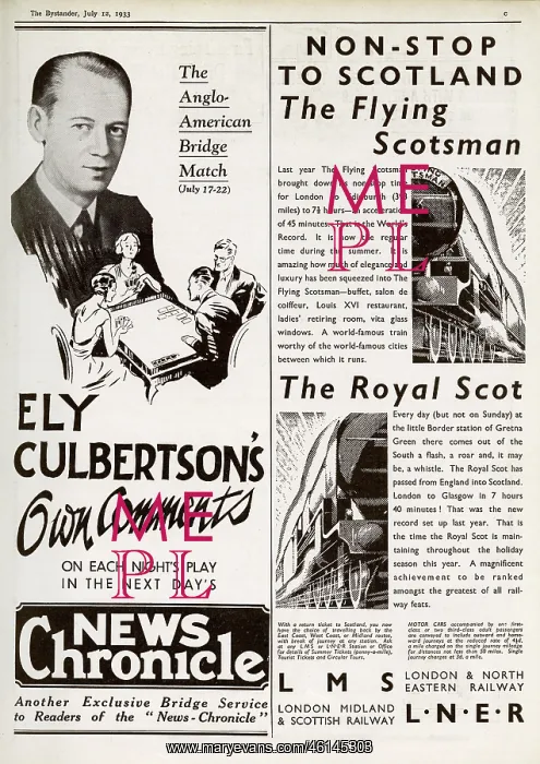 : Adverts including for The Flying Scotsman : Adverts including for The Flying Scotsman