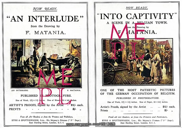  : Adverts for Matania WW1 prints in The Sphere